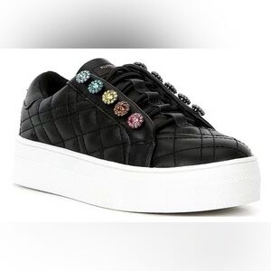 Kurt Geiger London Girls' Liviah Quilted Leather Jewel Sneakers